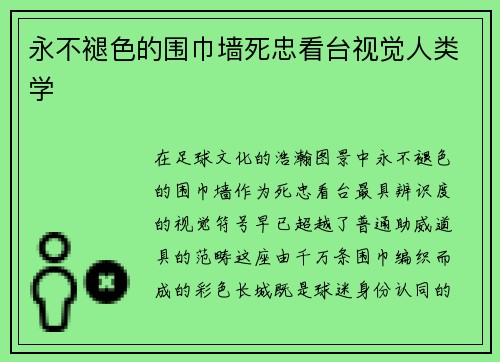 永不褪色的围巾墙死忠看台视觉人类学